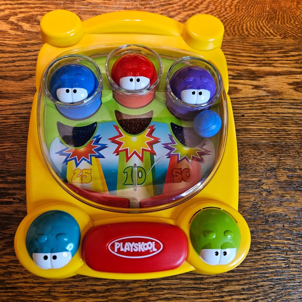 Playskool Poppin Pinball Electronic Toy Game Yellow‎ Purple 2002 Hasbro TESTED